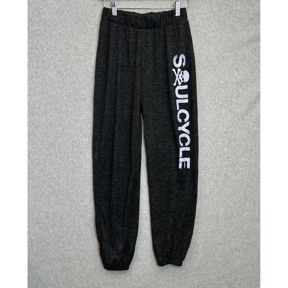 SoulCycle Size XS Sweatpants Charcoal Gray Skull Graphic Gym Joggers Lounge